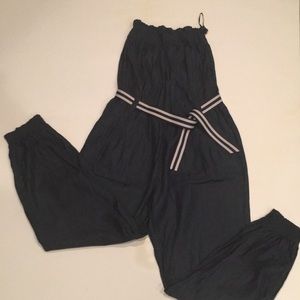 Ashley Stewart strapless denim romper